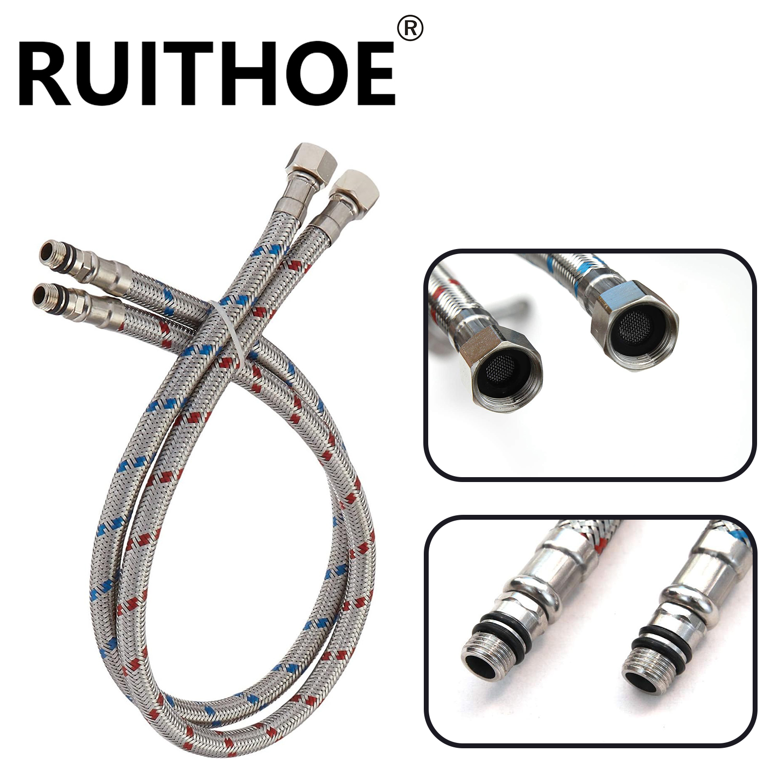2 Piece 24-Inch Long Faucet Co - Flexible Hose Braided ulasan dan harga