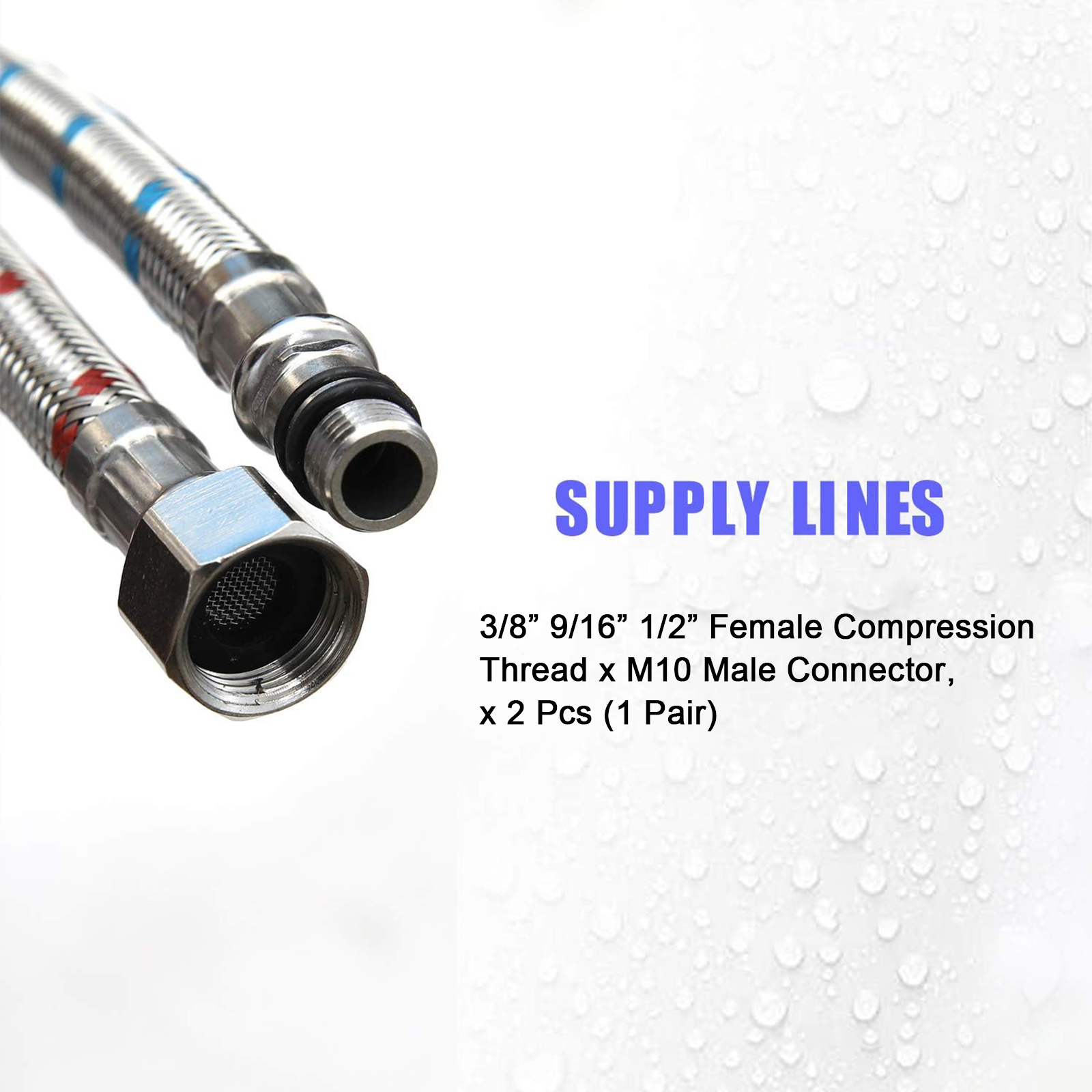 2 Piece 24-Inch Long Faucet Co - Flexible Hose Braided ulasan dan harga