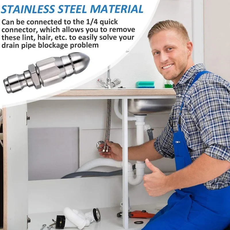 Water Jet High Pressure Spraye - Drain Pipe Clip ulasan dan harga