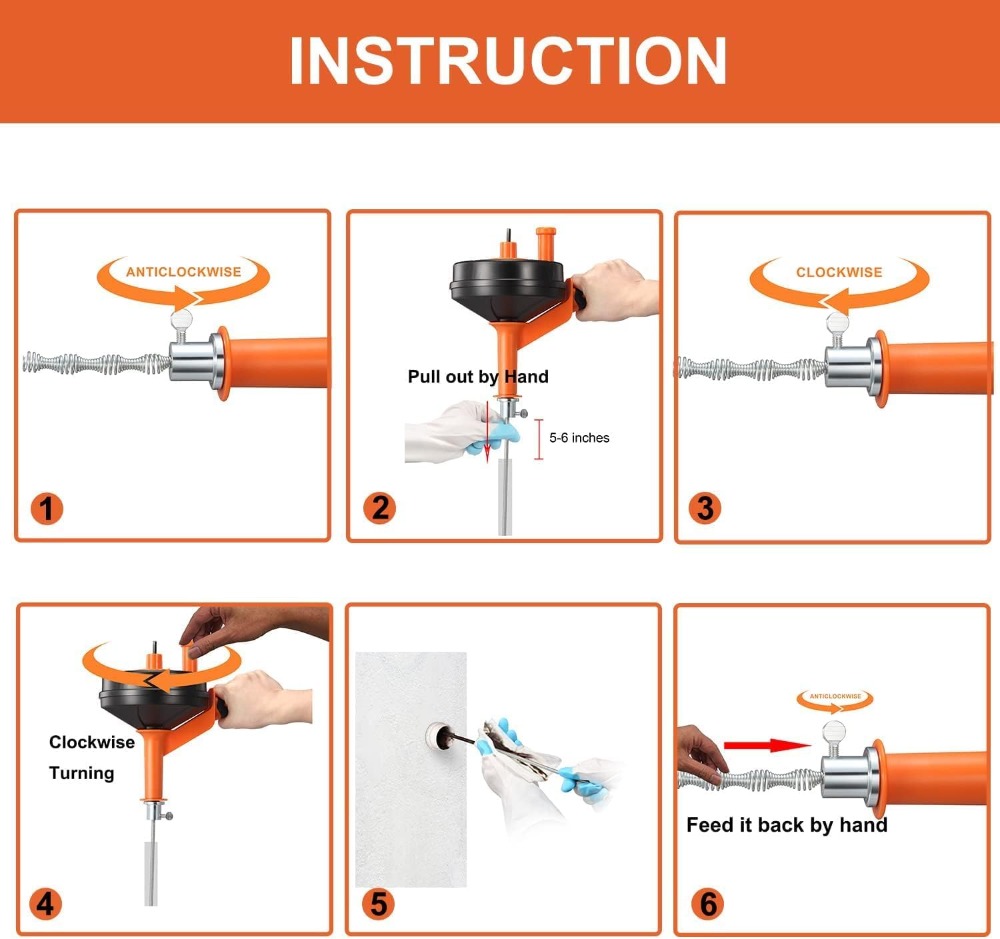 Drain Auger Clog Remover with  - Drain Snake Flexible ulasan dan harga