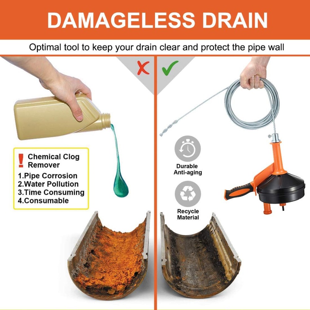 Drain Auger Clog Remover with  - Drain Snake Flexible ulasan dan harga