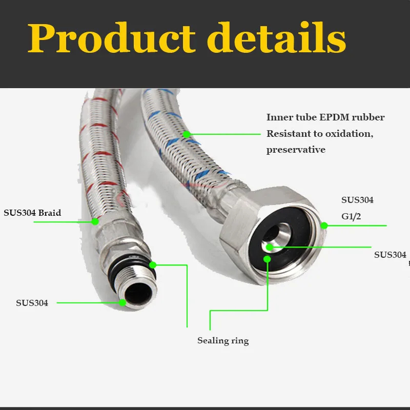 2 Pack 60cm Stainless Steel Ho - Flexible Hose Braided ulasan dan harga