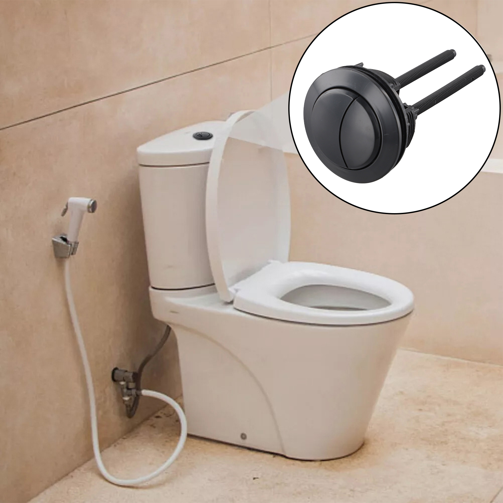 Black Toilet Flush Button 38mm - Toilet Fill Valve ulasan dan harga
