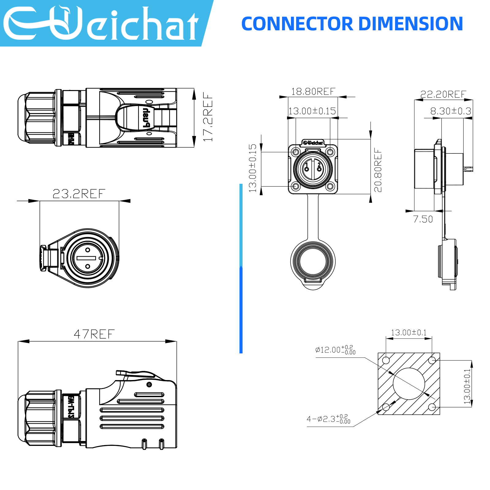 LP12 M12 IP68 Waterproof Outdo - Push Fit Connector ulasan dan harga